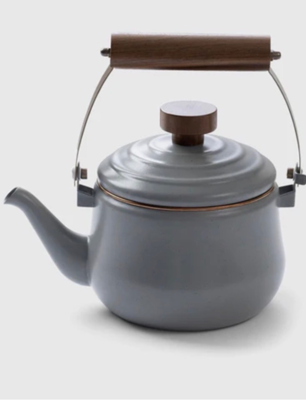 Barebones Living x United by Blue Enamel Kettle grey wooden handle - Picture 2 of 13